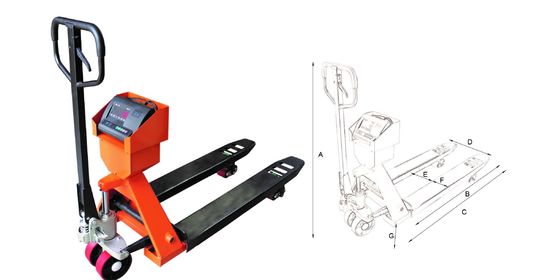 2000kg Manual Pallet Truck , Wear Resistance Hydraulic Pallet Jack