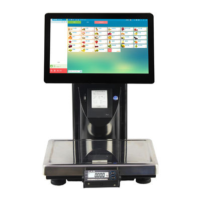 Black Barcode Printing Scale , Dual Touch Screen Label Printing Weighing Scale