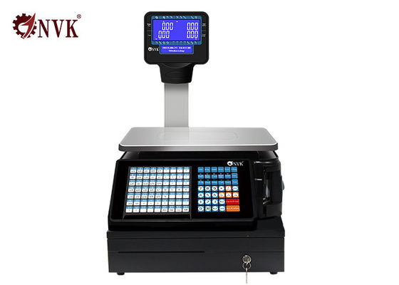 30kg Supermarket Electronic Barcode Label Printing Weighing Scales With RS232 Interface